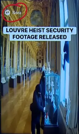 Close-up of Louvre security glass reflecting gallery lighting